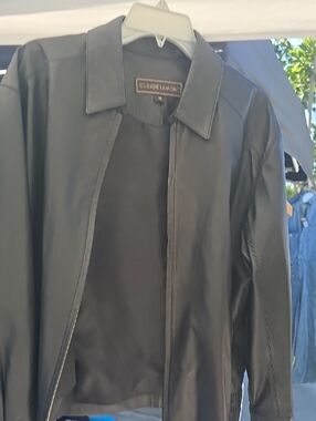 Claude Lamont Black Leather Jacket - Classic Collar